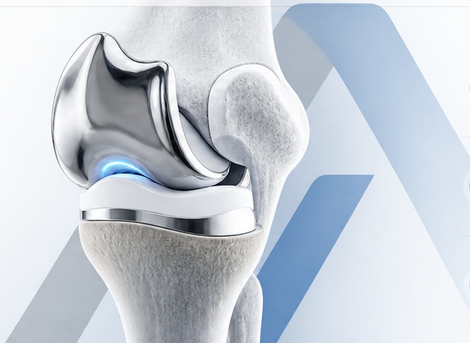 Orthopedic knee replacement implant